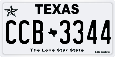 TX license plate CCB3344