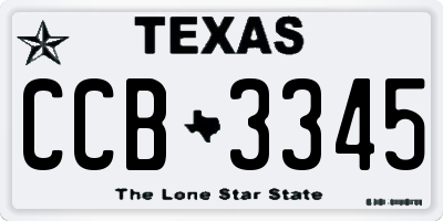TX license plate CCB3345