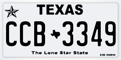 TX license plate CCB3349
