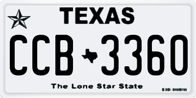 TX license plate CCB3360