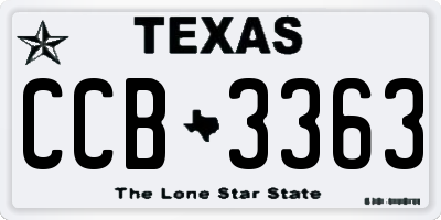 TX license plate CCB3363