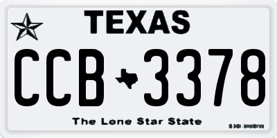 TX license plate CCB3378