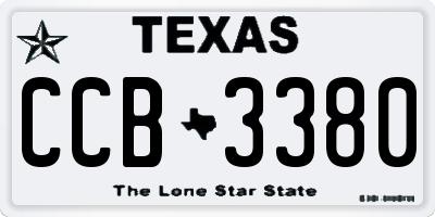 TX license plate CCB3380