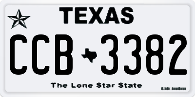 TX license plate CCB3382