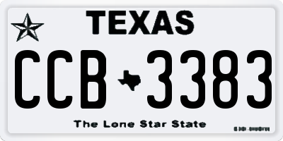 TX license plate CCB3383
