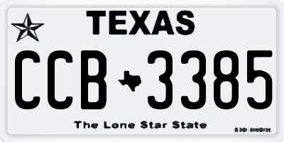 TX license plate CCB3385