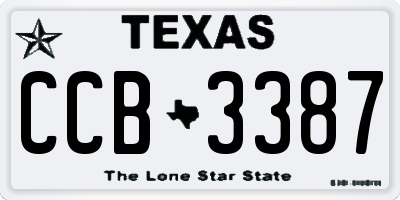 TX license plate CCB3387