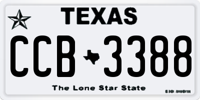 TX license plate CCB3388
