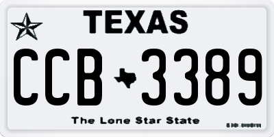TX license plate CCB3389