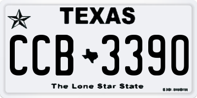 TX license plate CCB3390