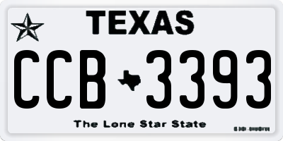 TX license plate CCB3393