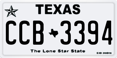 TX license plate CCB3394