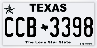 TX license plate CCB3398