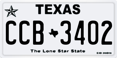 TX license plate CCB3402