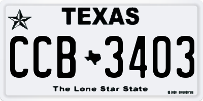 TX license plate CCB3403