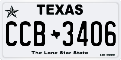 TX license plate CCB3406