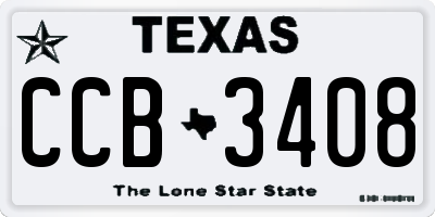 TX license plate CCB3408