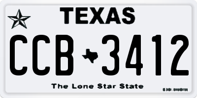 TX license plate CCB3412