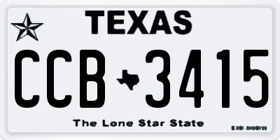 TX license plate CCB3415