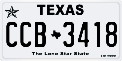 TX license plate CCB3418