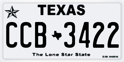 TX license plate CCB3422