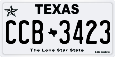 TX license plate CCB3423