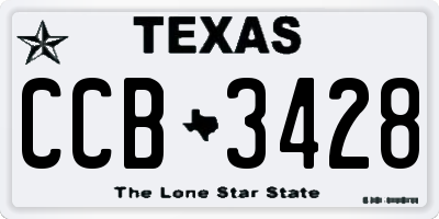 TX license plate CCB3428