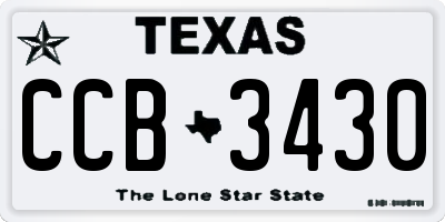 TX license plate CCB3430