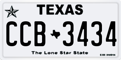 TX license plate CCB3434