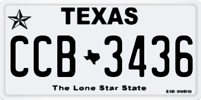 TX license plate CCB3436