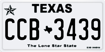 TX license plate CCB3439