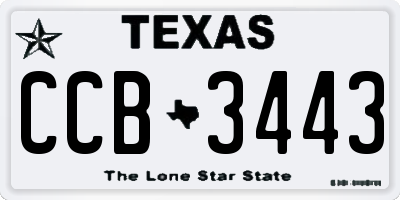 TX license plate CCB3443