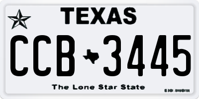 TX license plate CCB3445