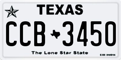 TX license plate CCB3450