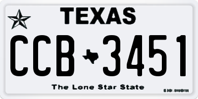 TX license plate CCB3451