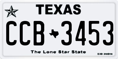 TX license plate CCB3453