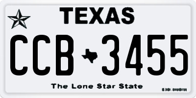 TX license plate CCB3455