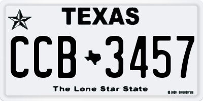 TX license plate CCB3457
