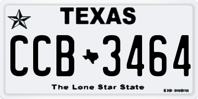 TX license plate CCB3464