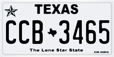 TX license plate CCB3465
