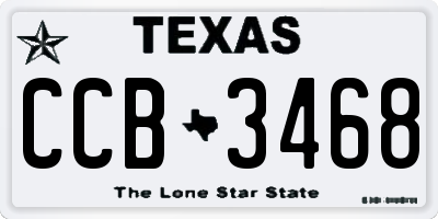 TX license plate CCB3468
