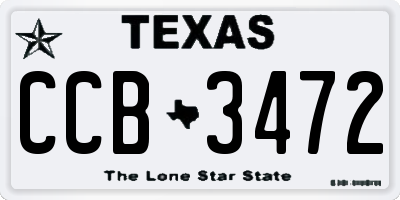 TX license plate CCB3472