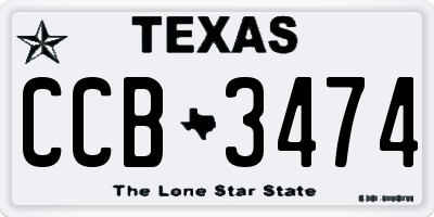 TX license plate CCB3474