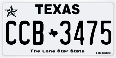 TX license plate CCB3475