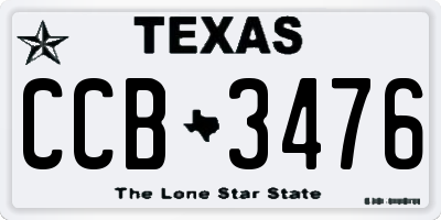 TX license plate CCB3476