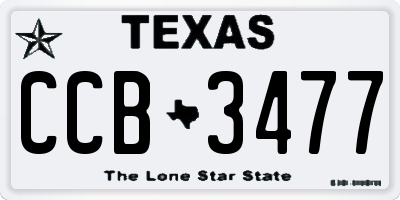 TX license plate CCB3477