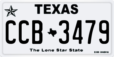 TX license plate CCB3479