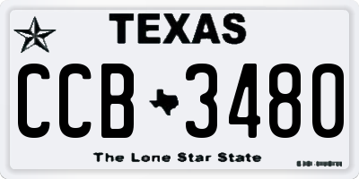 TX license plate CCB3480