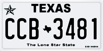 TX license plate CCB3481