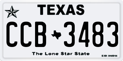 TX license plate CCB3483